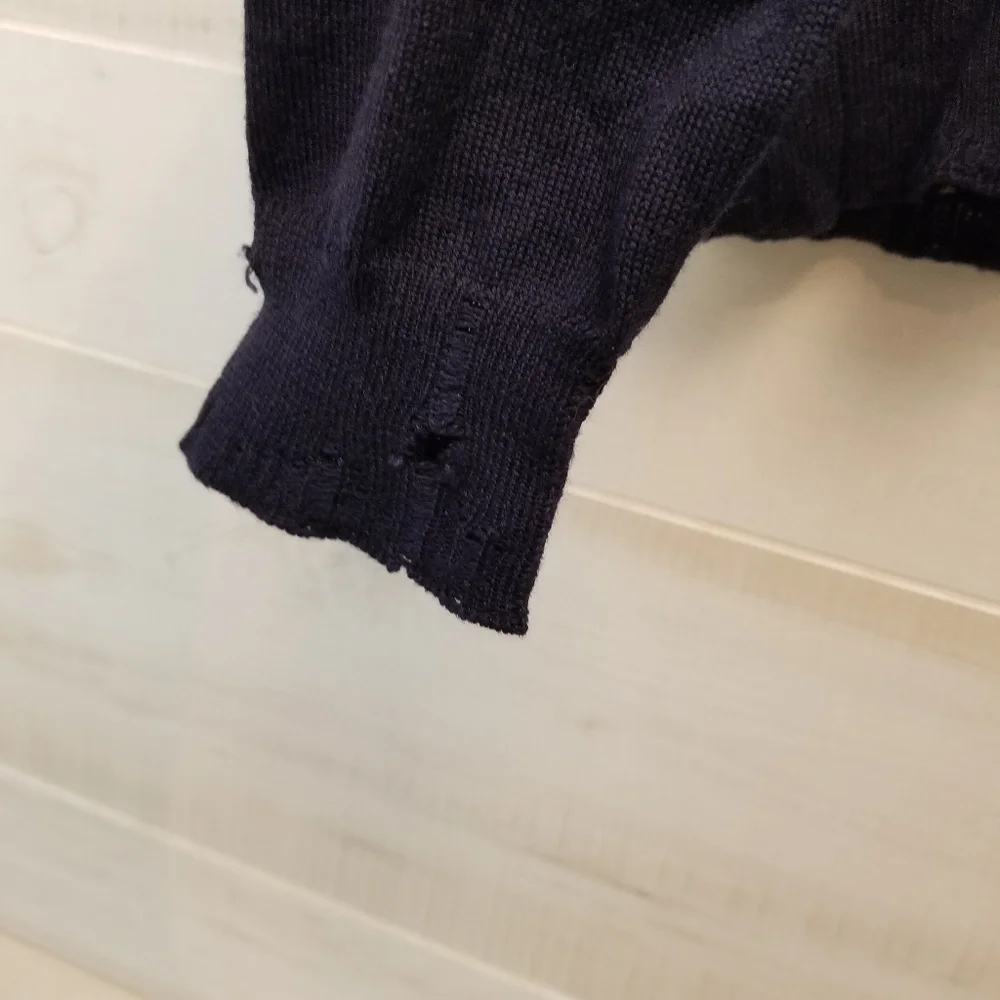{L} Golden Goose Navy Wool Tomio Turtleneck